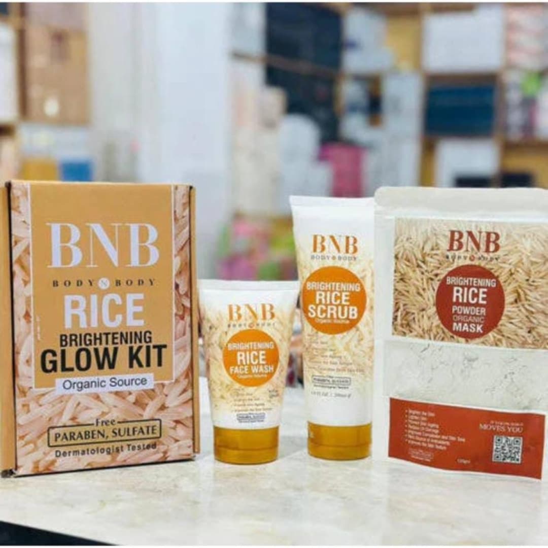 BNB Rice Brightening Glow Kit – Radiance-Boosting Facial Set