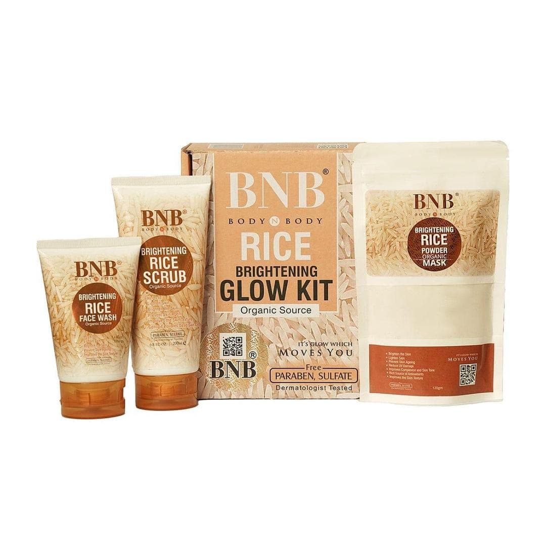 BNB Rice Brightening Glow Kit – Radiance-Boosting Facial Set